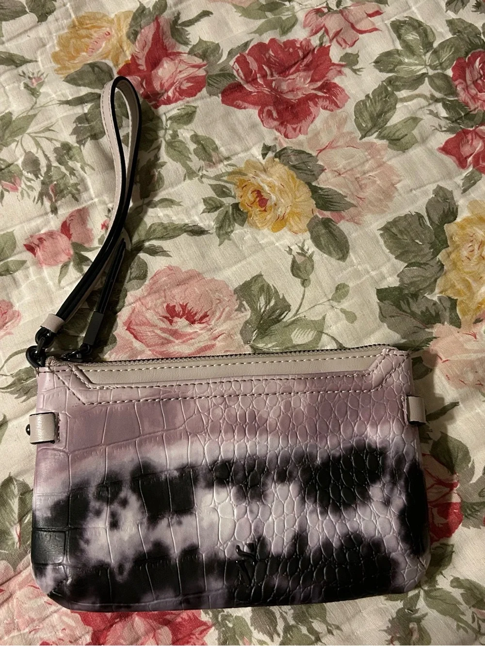 Simply Vera Vera Wang Purple Tie-Dye Croc-Embossed Wristlet